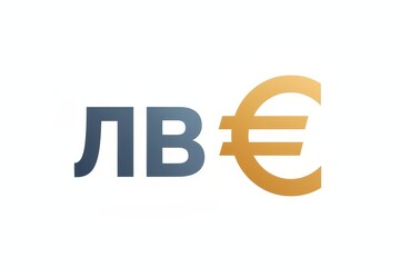 Obraz premium Bulgarian lev and euro symbols isolated on white background