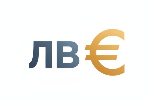 Bulgarian lev and euro symbols isolated on white background