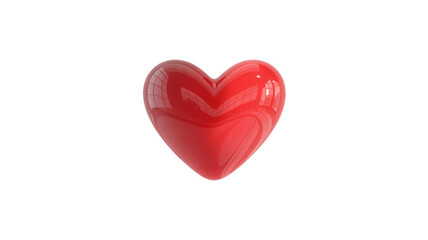 Fototapeta premium Glossy red heart symbol on white background