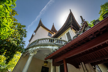 A pavilion inside the temple on Xihu lake, West lake, Hangzhou, China