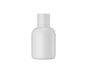 Unbranded white plastic cosmetic bottle product packaging template. 3d illustration