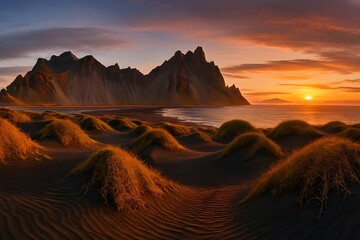 sunset in the mountains