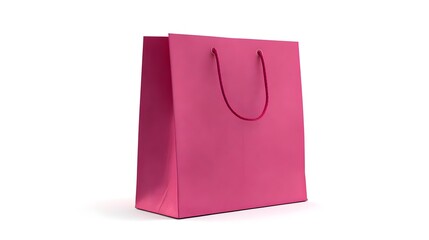 Pink shopping bag isolated on white background