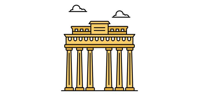 Customizable icon of brandenburg gate in trendy design style