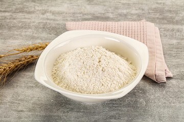 Wheat flour for cooking in the bowl