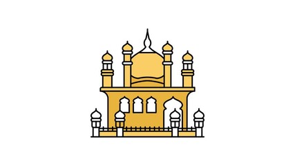 Sacred Sikh temple in Amritsar, golden temple of amritsar vector design