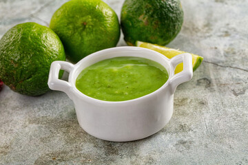 Lime green chili spicy sauce
