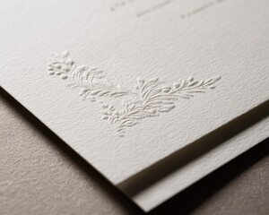 Embossed Floral Design On Elegant Invitation Card