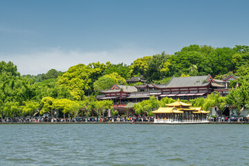 This is the West Lake Xihu of Hangzhou, China. China's famous tourist attractions