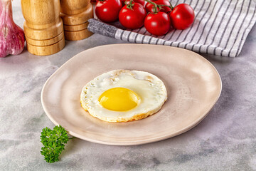 Roasted one egg for breakfast