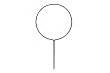 Blank round wire cake topper template on transparent background