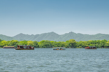 Panoramic view of the West Lake in Hangzhou, China