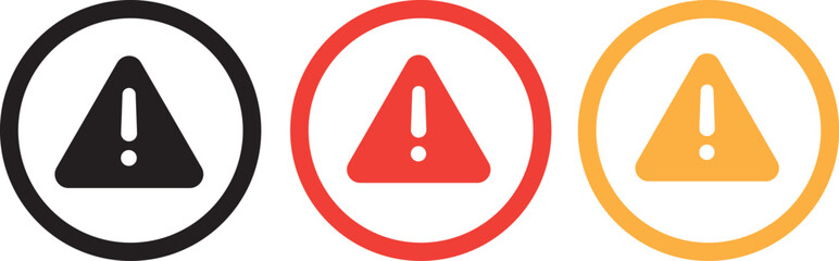 Caution and Danger Sign Collection &ndash; Attention Warning Vector Icons Set