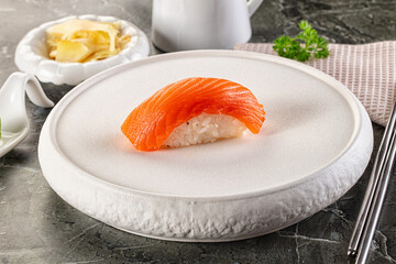 Japanese cuisine - sushi with salmon