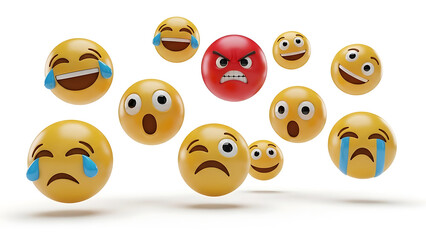 Obraz premium set of smiley Icon faces isolated on white