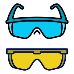 safety glasses icon vector design template simple and modern