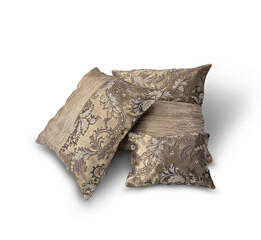 Set of decorative pillows on a white background