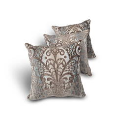 Set of decorative pillows on a white background