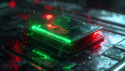 Wallet of digital security: A high-tech depiction of a digital wallet glowing with security features, representing the future of digital finance and secure transactions.