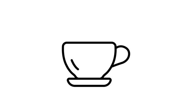 Coffee cup, hot beverage, tea cup with steam vector design