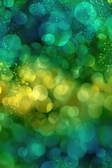 Abstract Bokeh Background With Green And Yellow Lights