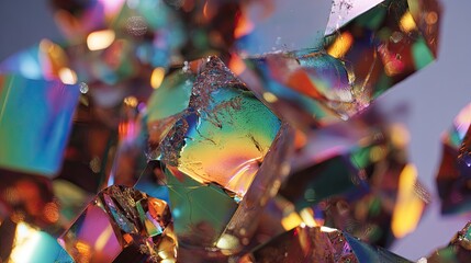 Abstract Colorful Crystal Fragmentation