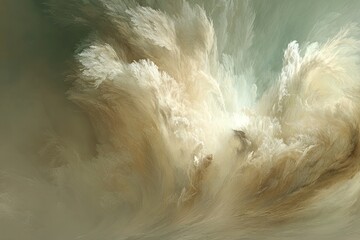 Abstract Whipped Beige Cloud Explosion