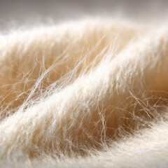 Beige Knitted Fabric Texture Closeup