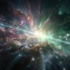 Colorful Explosion Nebula in Space