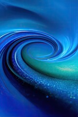 Abstract Swirling Blue Spiral Design