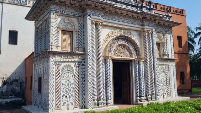 Picturesque view of the entrance to a former colonial-era mansion in Sonargaon, once Bangladesh&rsquo;s capital, now serving as a museum that highlights its historic architecture and cultural legacy