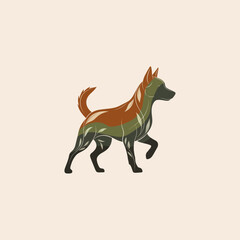 Dog icon flat vector design.