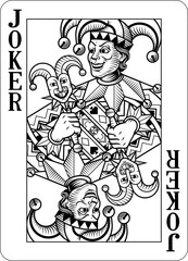 A Joker jester design from a new original deck of playing cards.