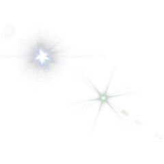 Radiant Digital Glare A Pair of Shimmering Lens Flare Effects Against Deep Black Void on a transparent background