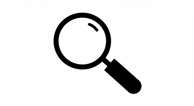 Magnifying glass icon on white background