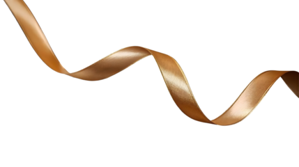 Elegant gold satin ribbon floating gracefully against a neutral background, perfect for luxury celebration designs.