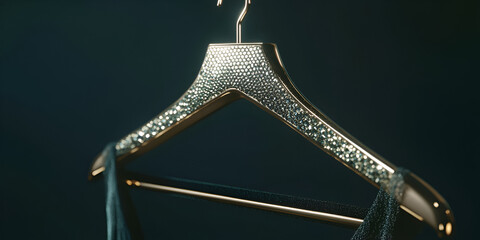 Elegant Evening Dress on Hanger with Fashion Accessorie