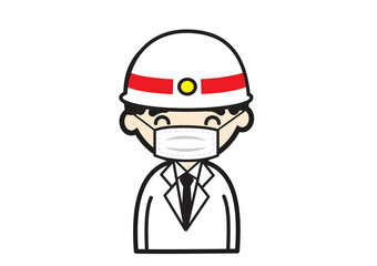  マスクをする救急救命士のイラスト