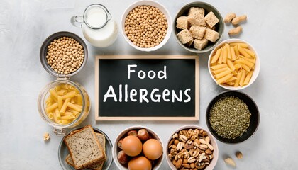 Diverse Food Allergens: A visually informative layout showcases a variety of potential food allergens, presenting a clear guide to ingredients and sensitivities.