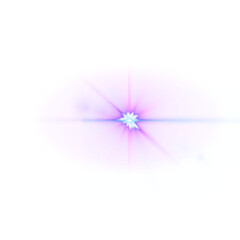 Vibrant Purple and Cyan Light Effect with Central Starburst on Black on a transparent background