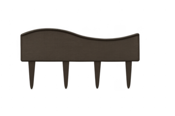 Dark brown wooden sofa base with transparent background