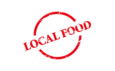 LOCAL FOOD - LOCAL FOOD text written on Red Rubber Stamp
