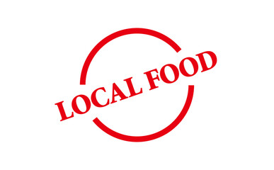 LOCAL FOOD - LOCAL FOOD text written on Red Rubber Stamp
