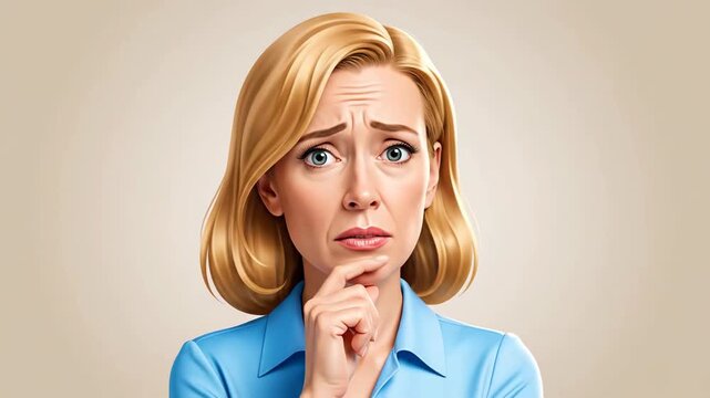 Woman's Expressions: A Series Depicting Thoughts, Uncertainty, And Deep Contemplation