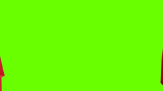 Red ripping cloth on green screen for video editing and special effects