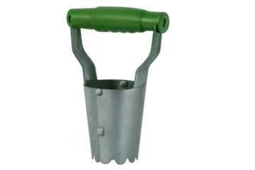 Bulb planter with green handle for gardening work