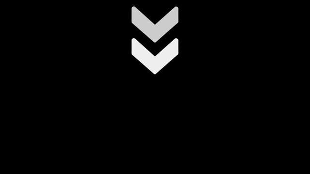 White Downward Arrow Icon on Black Background direction