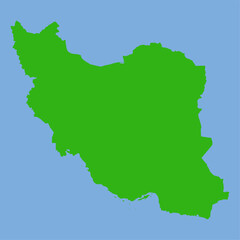 Iran Map - Green World Map International vector template with High detailed isolated on blue background - Vector