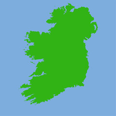 Ireland Map - Green World Map International vector template with High detailed isolated on blue background - Vector