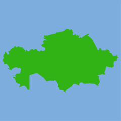 Kazakhstan Map - Green World Map International vector template with High detailed isolated on blue background - Vector